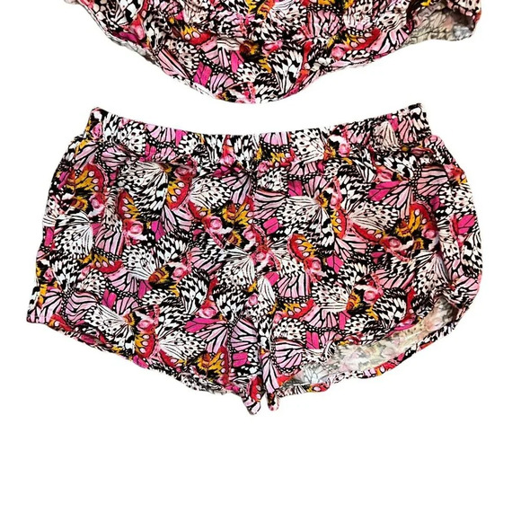 Vince Camuto Girls Outfit Set Size 8 Butterfly Wings Pattern Shorts Blouse Pink - Picture 4 of 7